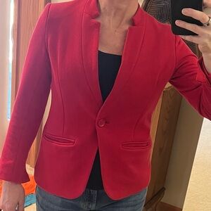 Gibson Red Single-Button Tailored Blazer